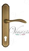 Дверная ручка Venezia на планке PL02 мод. Alessandra (мат. бронза) под цилиндр